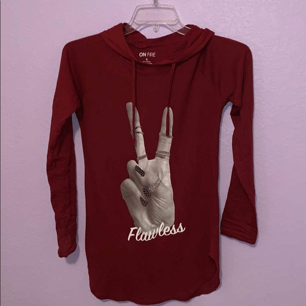 Maroon Flawless shirt with hood